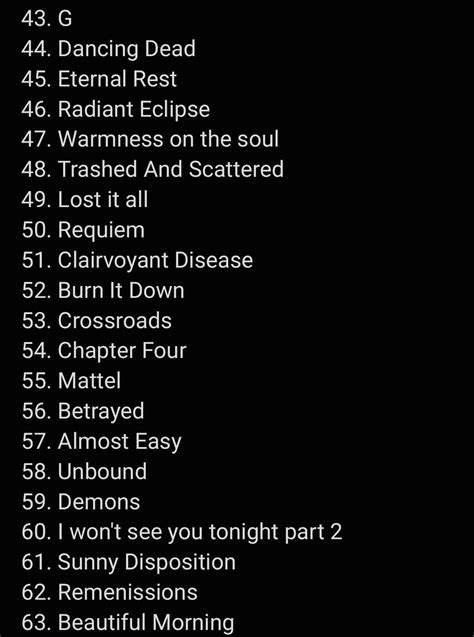 a7x songs about love|list of all a7x songs.